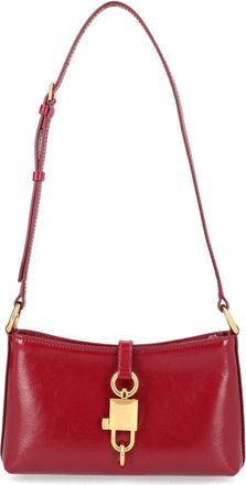 Dolce & Gabbana Womens Lock Leather Shoulder Bag Red