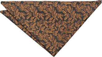 DQT Mens Willow Patterned Wedding Handkerchief Pocket Square (Black & Gold)