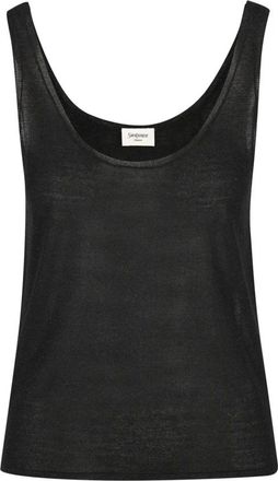 Saint Laurent Lurex Brei Tanktop - Dames - Tops - Zwart - Maat: L Viscose