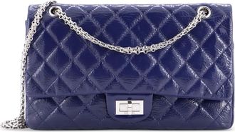 Chanel Reissue 2.55 Flap Bag Quilted Crinkled Patent 227 shoulder bag - women - Patent Leather - One Size - Blue