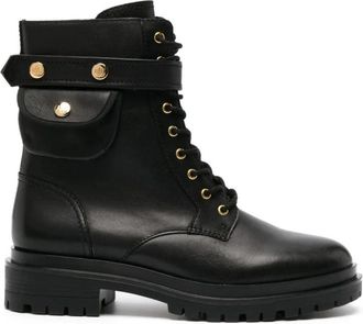 Ralph Lauren High Boots - Dames - Veterlaarzen - Zwart - 38 EU - Leer - Schoenen