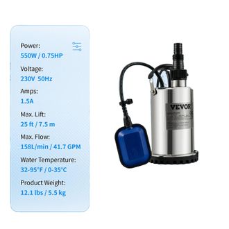 OEM Bomba Sumergible, Altura M&aacute;xima 7,6 M (25 Pies), Protecci&oacute;n Ipx8