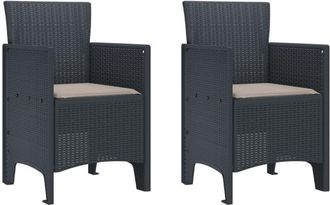 vidaXL Garden Chair 2 pcs Anthracite 53 x 49 x 85 cm pp Vidaxl