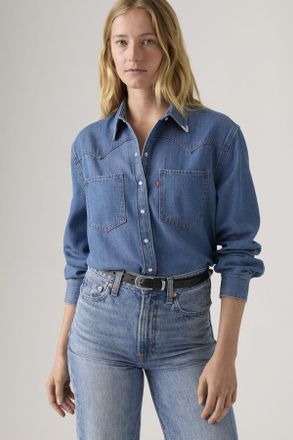 Levi's Teodora Western Shirt - Donna - 2XS - Blu / Going Steady Tipped