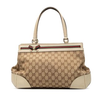 Gucci Pre-owned Womens Gg Canvas Mayfair Tote - Tan Textile - One Size