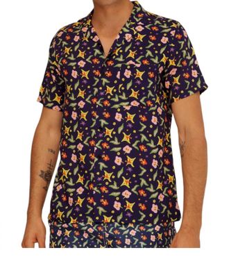 Arrels Barcelona Button Down Shirt In Navy Gardens