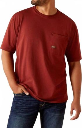 Ariat Mens Rebar Workman T-Shirt In Firebrick Red