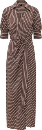Pinko Alexandra Dress - Dames - Wikkelkleedje - Bruin - M - Kleedjes
