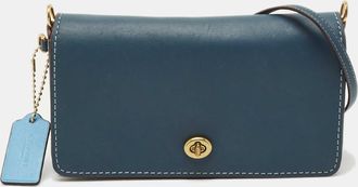 Coach Blue Leather Dinky Crossbody Bag