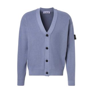 Stone Island Cardigans, male, Blue, XL, S00D8 Knitted Cardigan