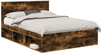 vidaXL Bed Frame Smoked Oak 150 x 200 cm Engineered wood vidaXL