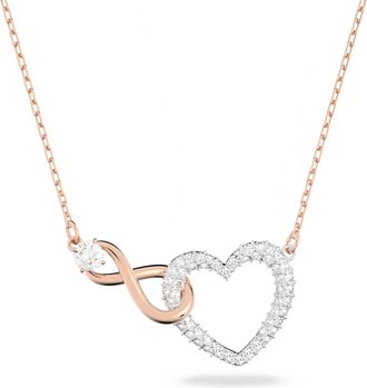 Swarovski Infinity Womens Gold Plated Metal Necklace - Silver/Rose 5518865 - Silver & Rose Gold Gold Tone - One Size