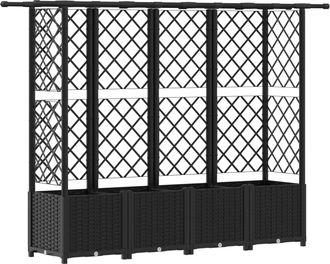 vidaXL Cama Elevada Con Trellis Y Techo Negro 202 X 40 X 136 Cm Pp Vidaxl