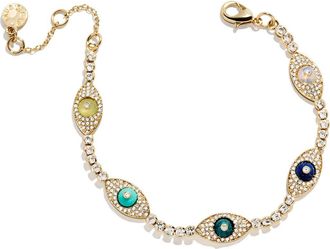 BaubleBar Iris Evil Eye Tennis Bracelet in Gold at Nordstrom
