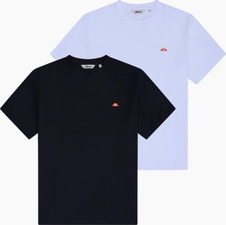 Ellesse Mens Atila Tee (2 Pack) - Black/White - Black/Multi - Size: 42