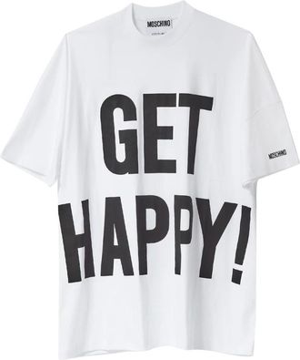 Moschino Blij Wit Katoenen Oversized Jurk - Dames - Korte kleedjes - Wit - M - Katoen - Kleedjes