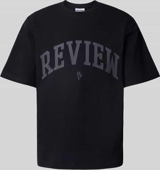 Review T-Shirt mit Label-Print in Black, Gr&ouml;&szlig;e XS