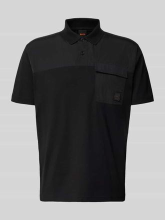 Boss Orange by Hugo Boss BOSS Orange Regular Fit Poloshirt aus reiner Baumwolle Modell PE_PANEL in Black, Gr&ouml;&szlig;e M