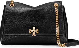 Tory Burch Charlie Schoudertas - Dames - Schoudertassen - Zwart - ONE Size - Leer - Tassen