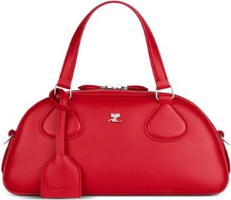 Courr&egrave;ges Friday Bowling leren tas - Dames - Handtassen - Rood - ONE Size - Leer - Tassen