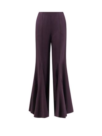 Chloé Acetate And Silk Trousers With Flared Bottom-Donna
