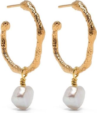 Forte_Forte Faux-pearl Pendant Hoop Earrings