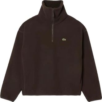 Lacoste Maglione con mezza zip - Marrone