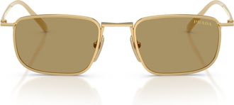 Prada 0pr D52s Rectangular Gold Metal Frame Sunglasses