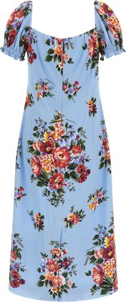 Dolce & Gabbana Womens Blue Silk Midi Dress