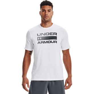 Under Armour T-Shirt UNDER ARMOUR UA TEAM ISSUE WORDMARK SS, Herren, Gr. 4XL, schwarz-weiss (wei&szlig;, schwarz), Obermaterial: 60% Baumwolle, 40% Polyester, Rundhals, 