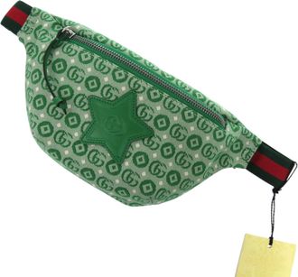 Gucci Green Red Color Canvas Leather Fanny Pack Pouch (Pre-Owned)