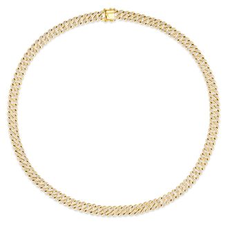 The Diamond Store 21 Inch Havana Cuban Lab Diamond Necklace 1.20ct Set In 18k Gold Vermeil