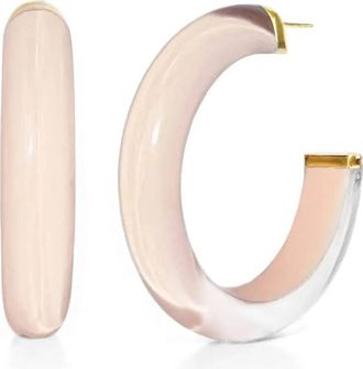 Gold & Honey Womens Medium Illusion Lucite Hoop Earrings In Ballerina Slipper
