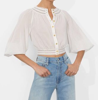 Alice & Olivia Cherelle Blouse In Off White