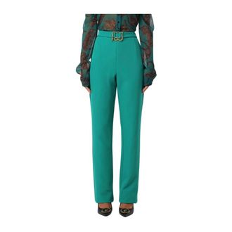 Just Cavalli Straight Trousers, female, Green, M, HighWaisted Straight Leg Trousers