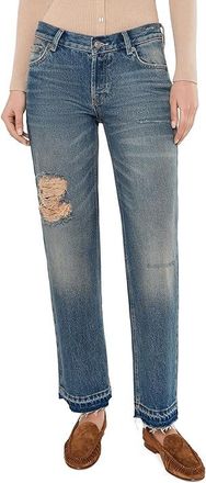 Free People Up All Hours Slim Womens Clothing Blue Delphinium : 25, Cotton/Denim