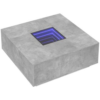 vidaXL Mesa De Centro Con Infinity Led Gris Hormig&oacute;n 100x100x40 Cm Vidaxl