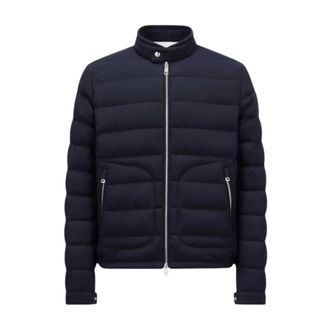 Moncler Cashmere Short Down Jacket Navy
