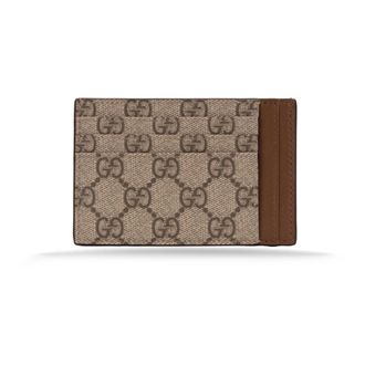 Gucci Accessoires, Heren, Beige, ONE Size, Leer, Maxi GG Kaarthouder