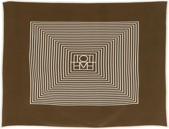 Toteme logo-print silk scarf - women - Silk - One Size - Brown