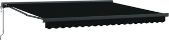 vidaXL Toldo Retr&aacute;ctil Manual Negro 400 X 300 Cm Tela, Metal Vidaxl