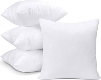 OEM Juego De 4 Fundas Para Almohadas De 45 X 45 Cm, Fundas De Coj&iacute;n, Cojines Interiores Y Protectores De Coj&iacute;n (blancos)