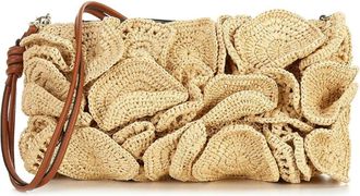 Farm Rio Farm Rio Womens Raffia Flower Clutch, Natural