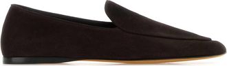 The Row Dark Brown Suede Awar Loafers