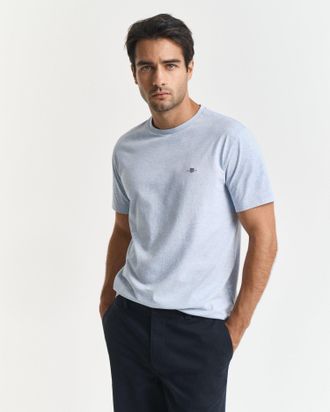 GANT Men Regular Fit Shield T-Shirt (XXXL) ICE BLUE MELANGE