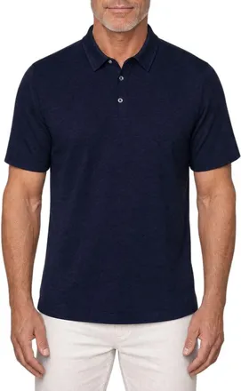 Robert Talbott Taylor Pique Linen Polo in Navy at Nordstrom, Size Xx-Large