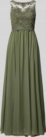 Laona Midikleid mit Spitze und Ziersteinbesatz in Dunkelgruen, Gr&ouml;&szlig;e 36