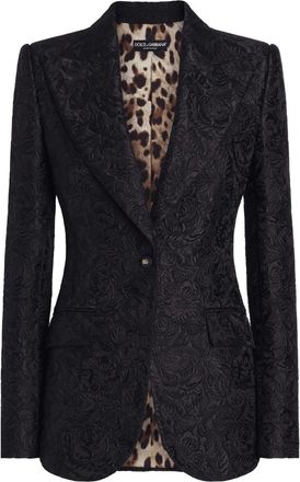 Dolce & Gabbana Blazer DNA monopetto a fiori jacquard - Nero