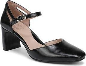 Naturalizer Yasmin Ankle Strap Dress Pump - Wide Width Available in Black Faux Leather at Nordstrom Rack, Size 7.5