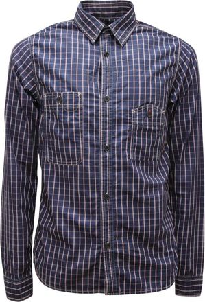 Scotch & Soda Casual Shirts, male, Blue, S, Checkered Shirt with Crinkle Effect